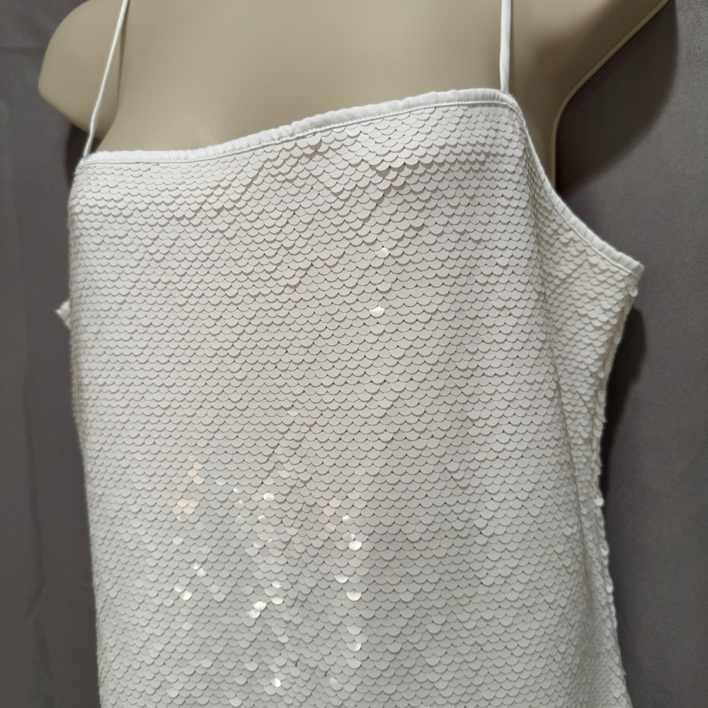 NEW Abercrombie & Fitch White Sparkle Sequin Dress - Picture 2 of 9